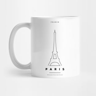 Paris Minimal Black Line Design Mug